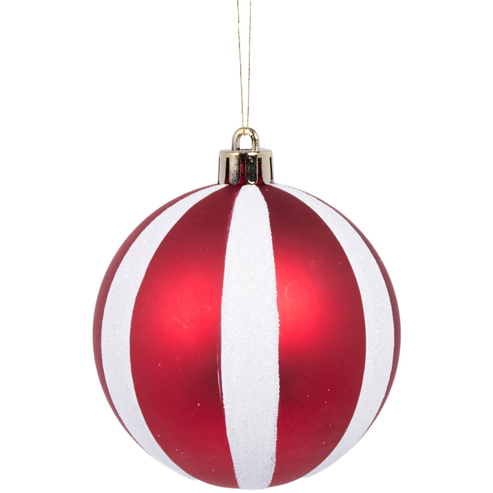 Pack of 50 Striped Baubles Image 6