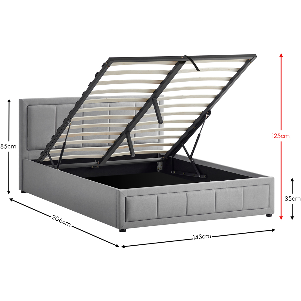 Vida Designs Vanita Double Light Grey Ottoman Bed Image 8