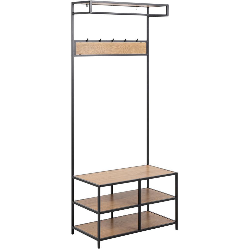 Florence Seaford 3 Shelf Black and Oak Clothes Rack Image 1