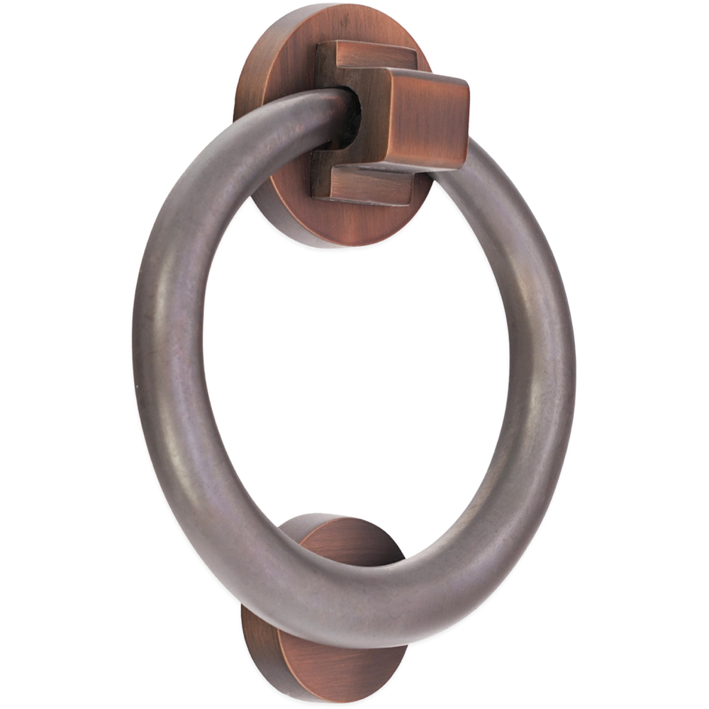 Spira Brass Aged Bronze Ring Door Knocker Image 1