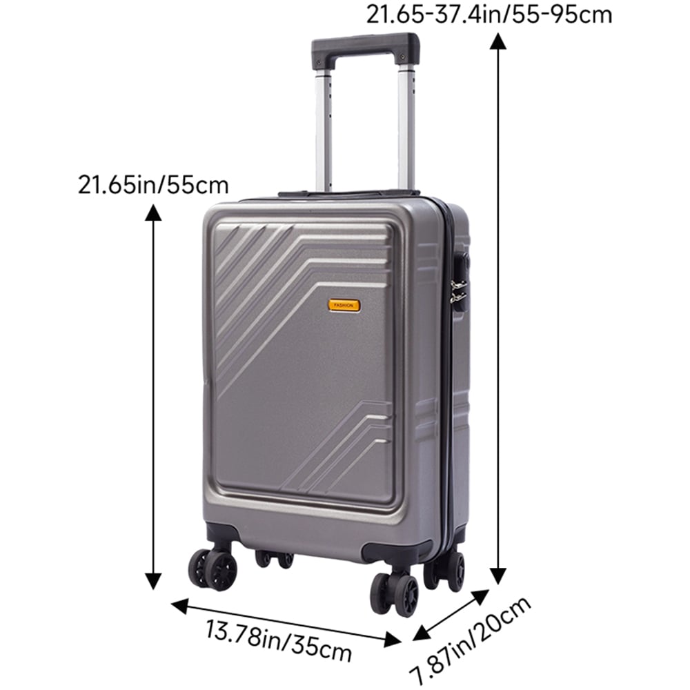 H&O Direct 20 inch Grey Hard Shell Suitcase with Combination Lock Image 6