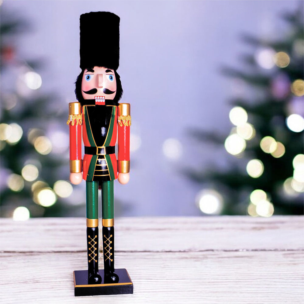 St Helens Red and Green Wooden Nutcracker 60cm Image 2