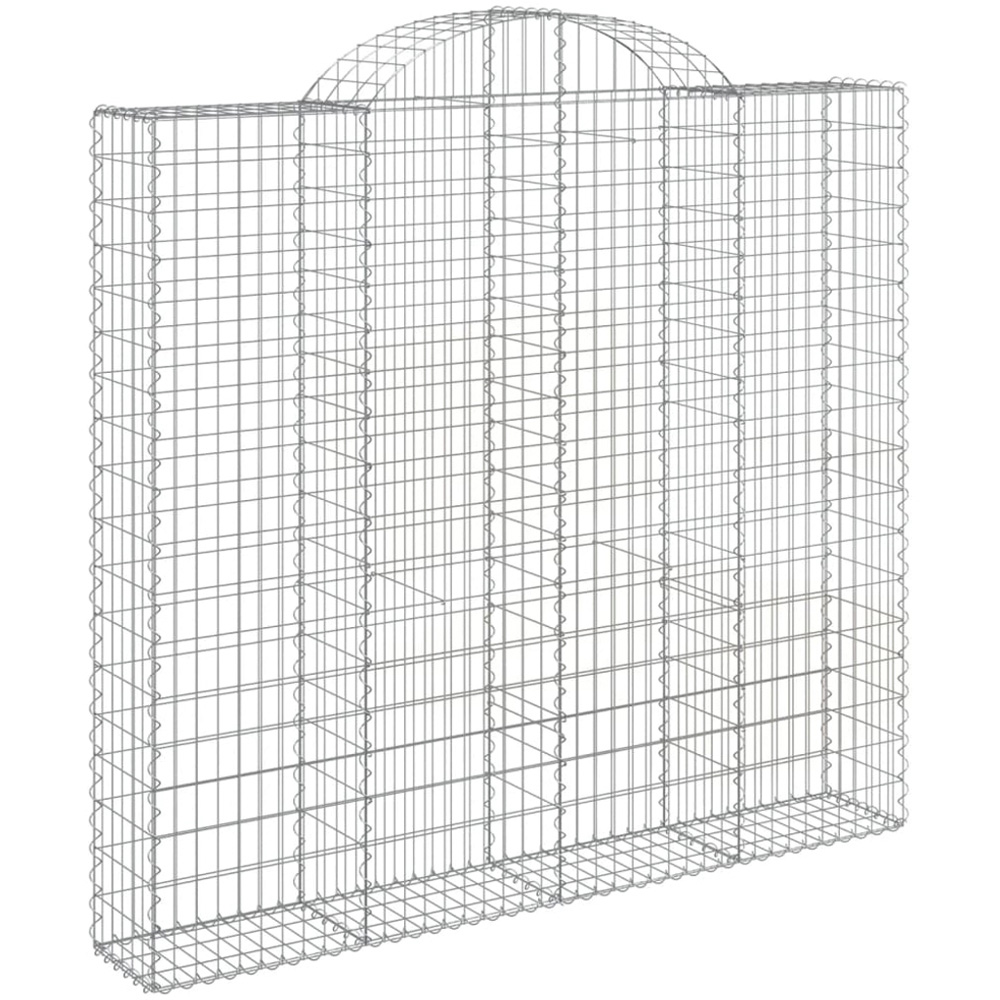 vidaXL Silver Galvanised Iron Arched Gabion Basket 200 x 50 x 180/200cm 3 Pack Image 1
