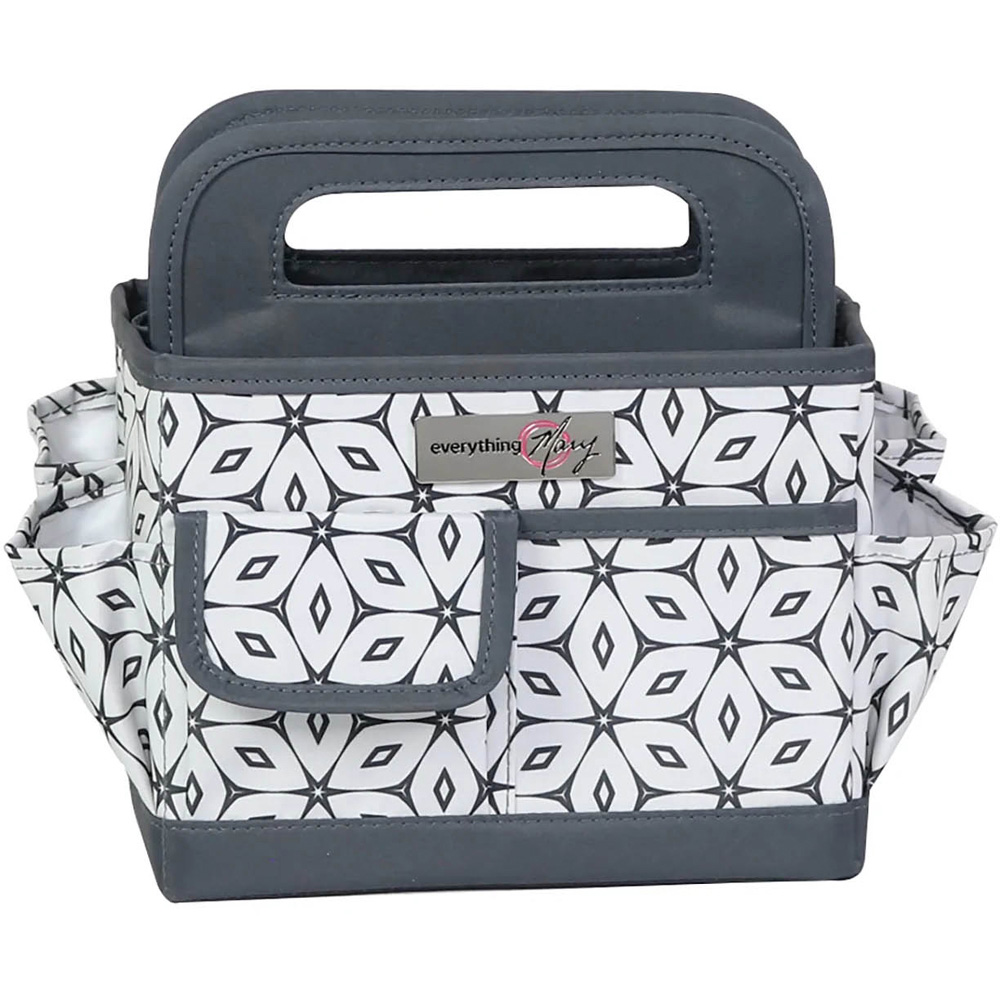Everything Mary EVM12830-3 Grey and Cream Geometric Desktop Organiser 20.3 x 15.2 x 21.6cm Image 2
