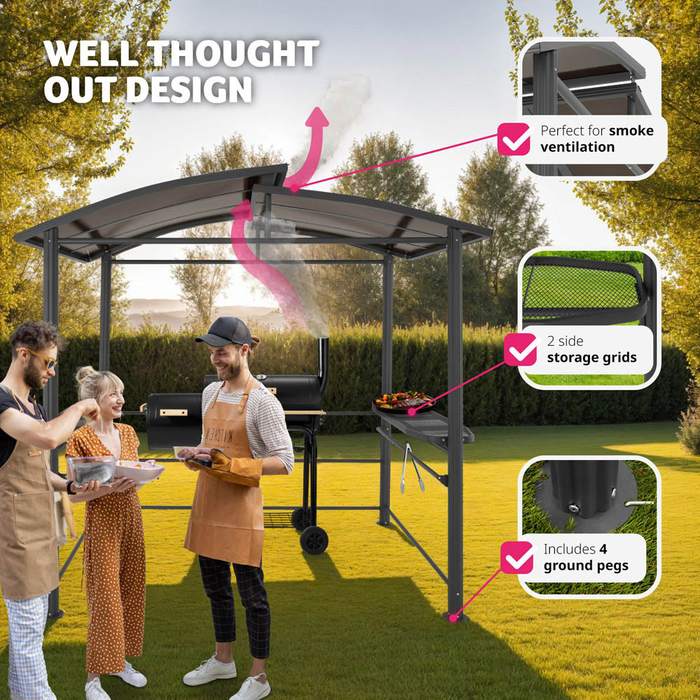 tectake Asado Grey BBQ Shelter 240 x 150 x 234cm Image 3