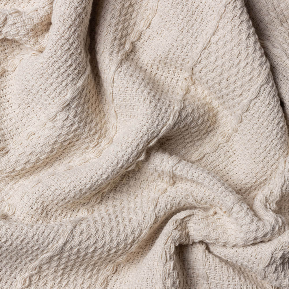 Yard Caliche Natural Woven Tasselled Throw 130 x 180cm Image 3