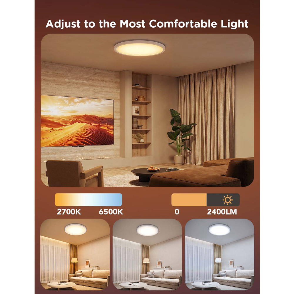 Govee 1S RGBWW and RGBIC Round Smart LED Ceiling Light 12 inch Image 6