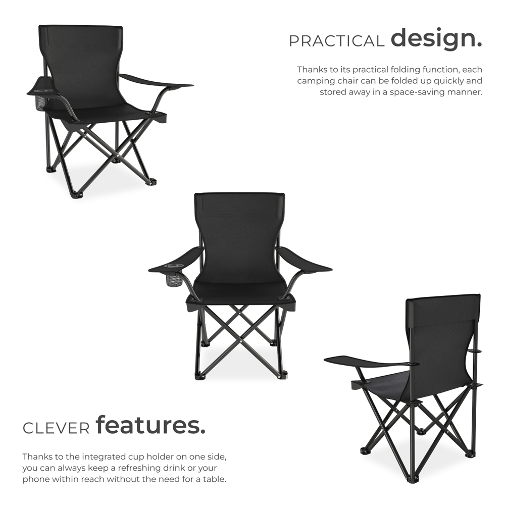 tectake Set of 4 Foldable Camping Chair Image 3