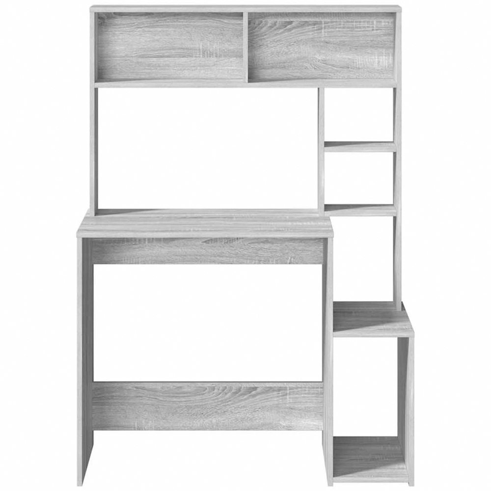 vidaXL 6 Shelf Computer Desk Grey Sonoma Image 3