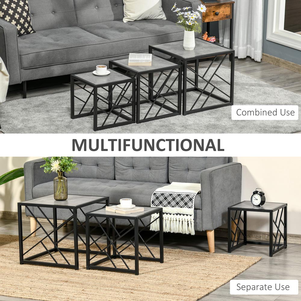 Portland Grey Nest of Side Tables Set of 3 Image 7