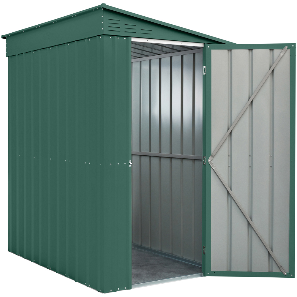 Globel 4 x 6ft Single Door Green Metal Lean To Garden Shed Image 4