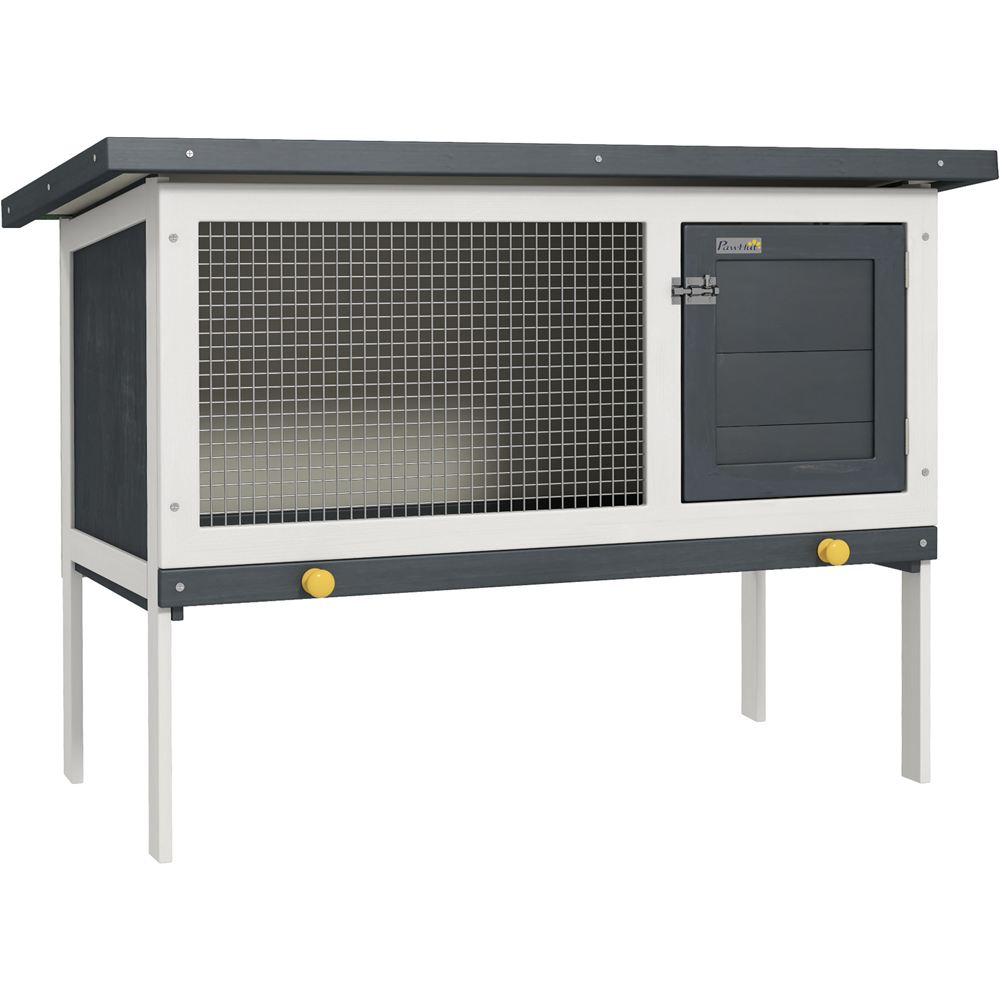 PawHut Wooden Small Animal Hutch with Openable Roof Image 1