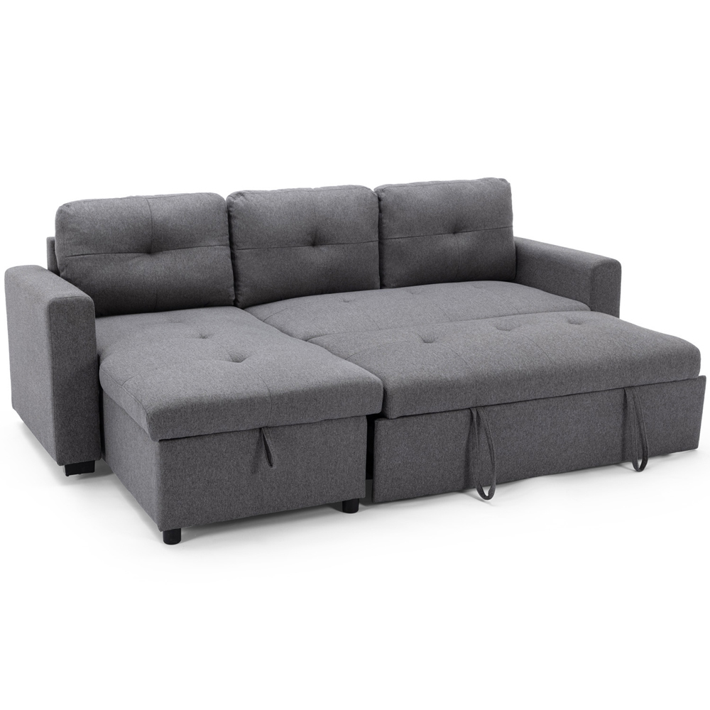 Furniture Online Newport 3 Seater Grey Corner Sofa Bed with Storage Image 5