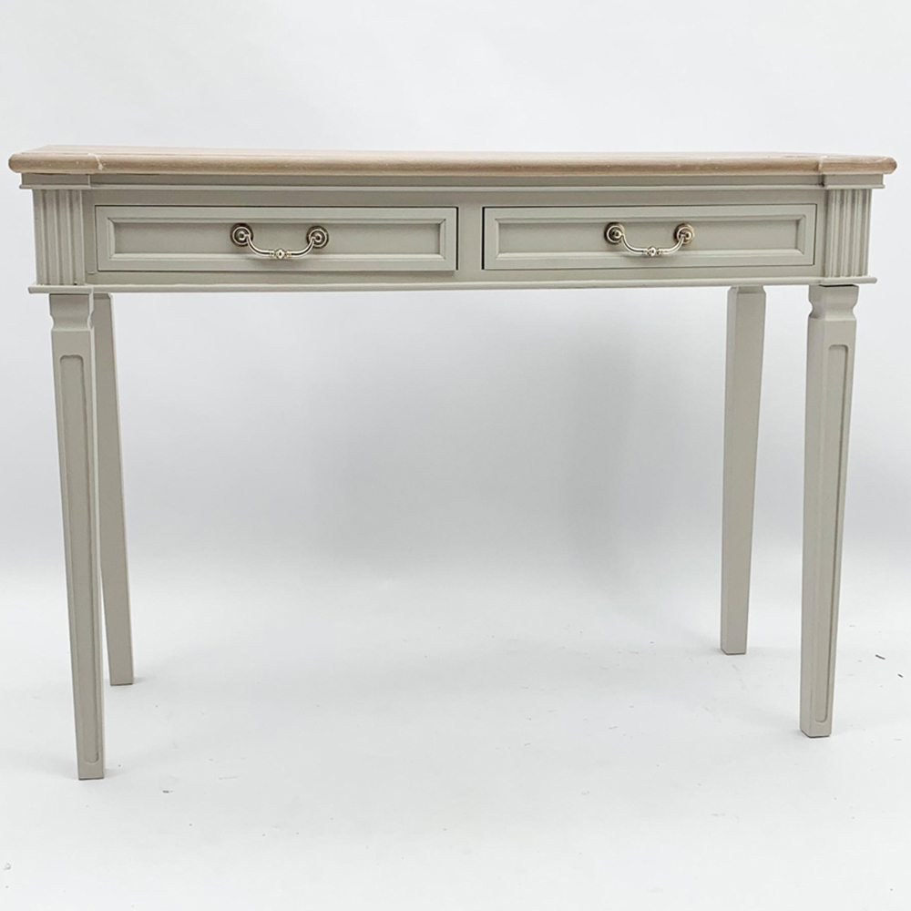 Acacia Home 2 Drawer Cream Wooden Hall Table Image 2