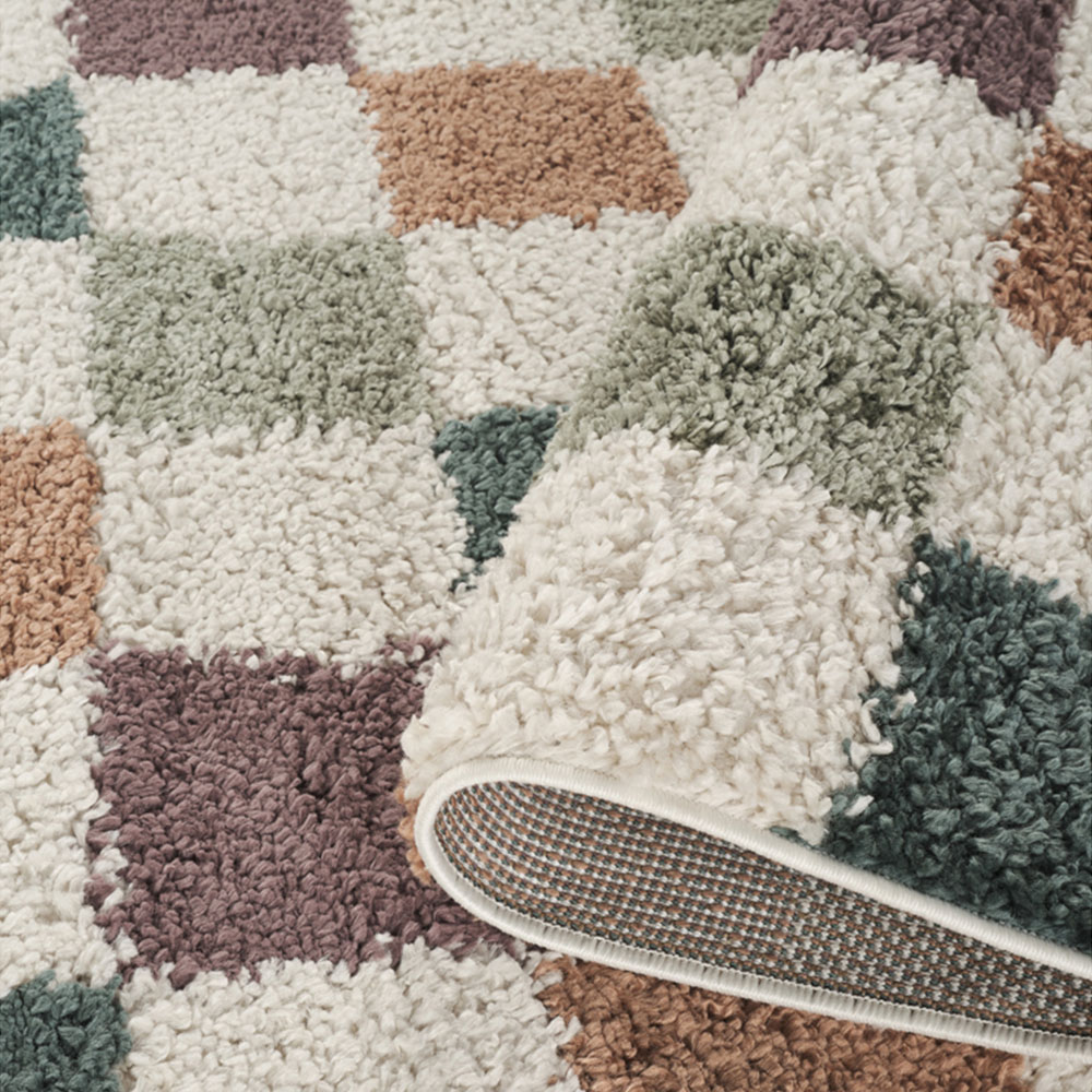 Desire Rugs Chester Multicolour Shaggy Checkered Rug 120 x 170cm Image 4