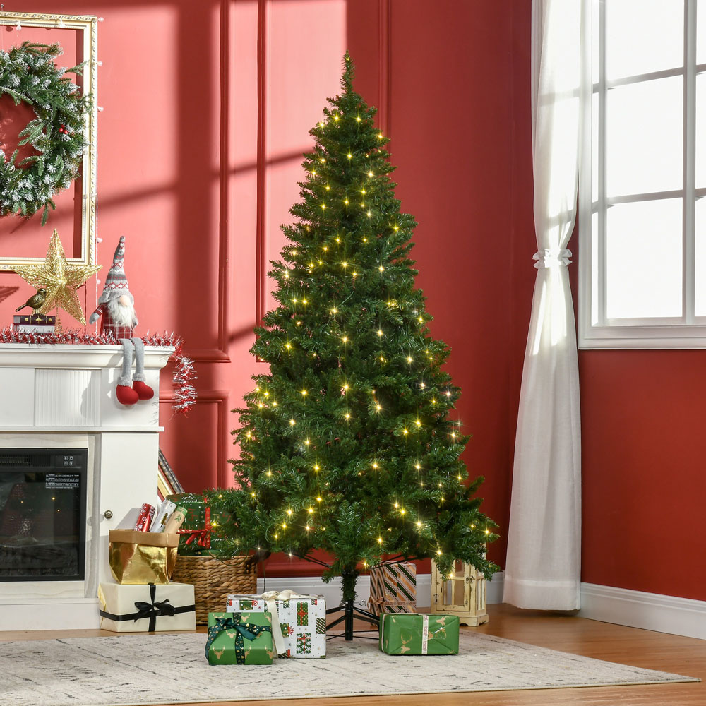 Everglow Warm White LED Pre-Lit Green Artificial Christmas Tree 6ft Image 2