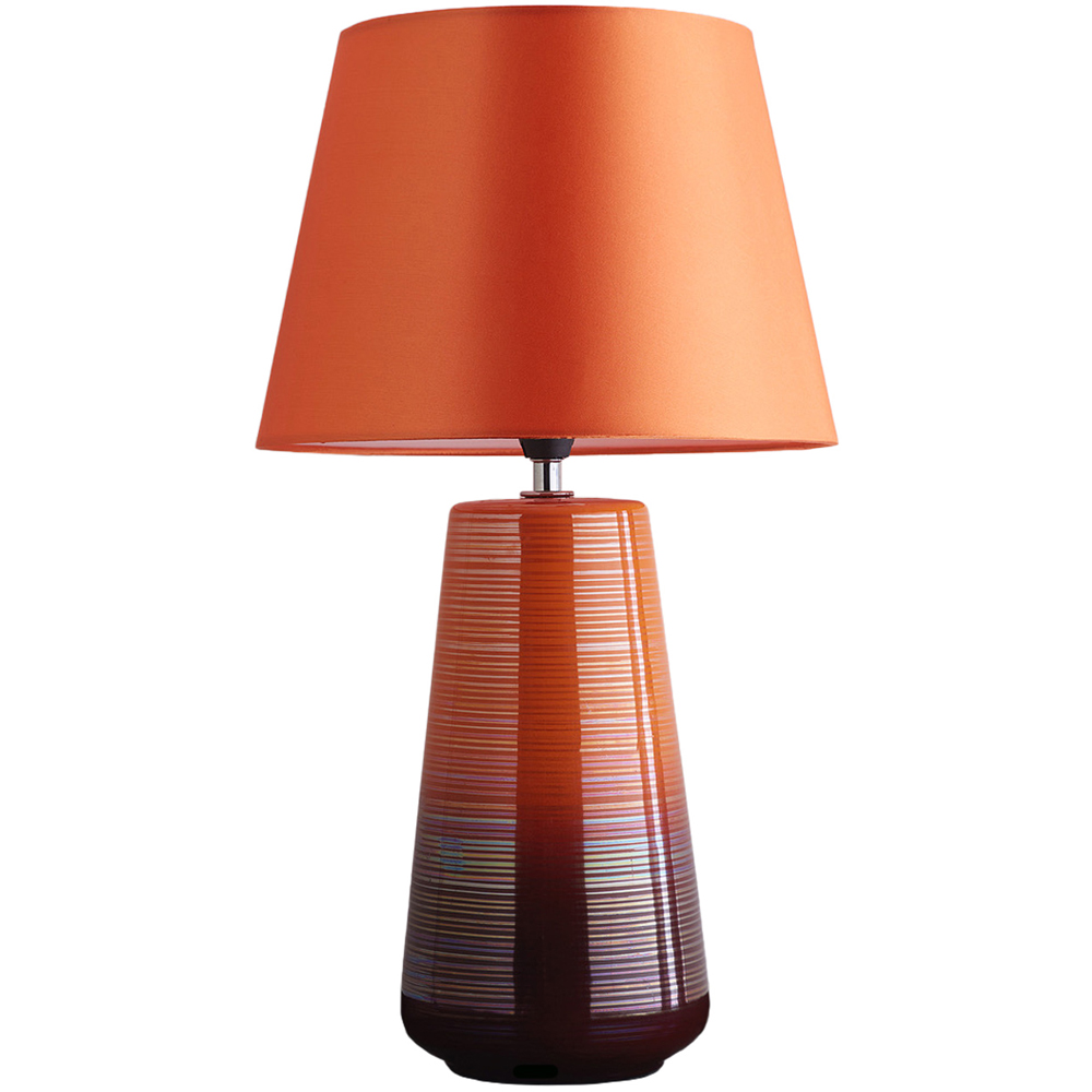Kliving Orange Shade Orange Glazed Ceramic Table Lamp Image 1
