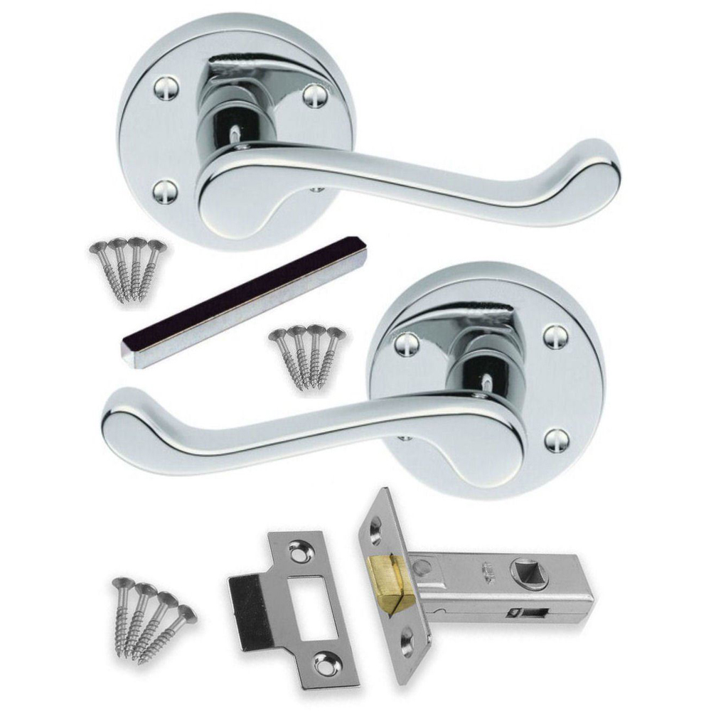 Golden Grace Polished Chrome Mirage Victorian Scroll Handle Set Image