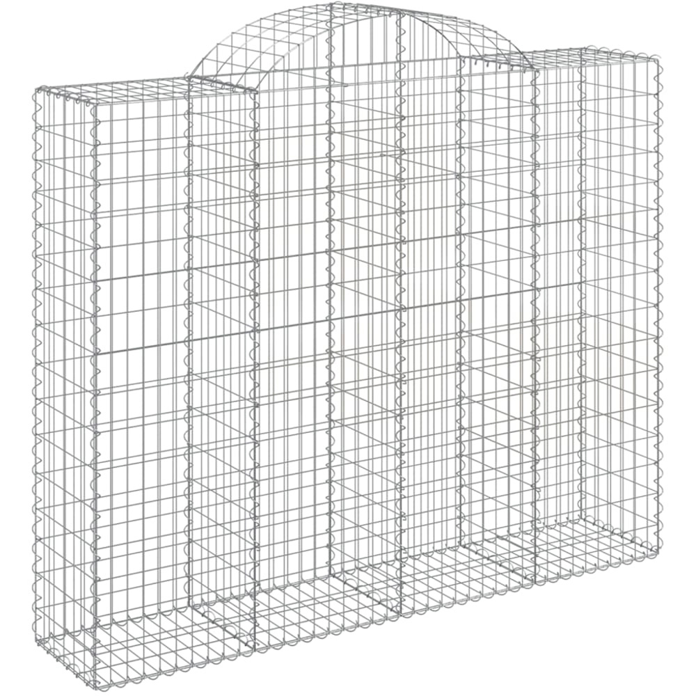 vidaXL Silver Galvanised Iron Gabion Basket 200 x 50 x 160/180cm 8 Pack Image 1