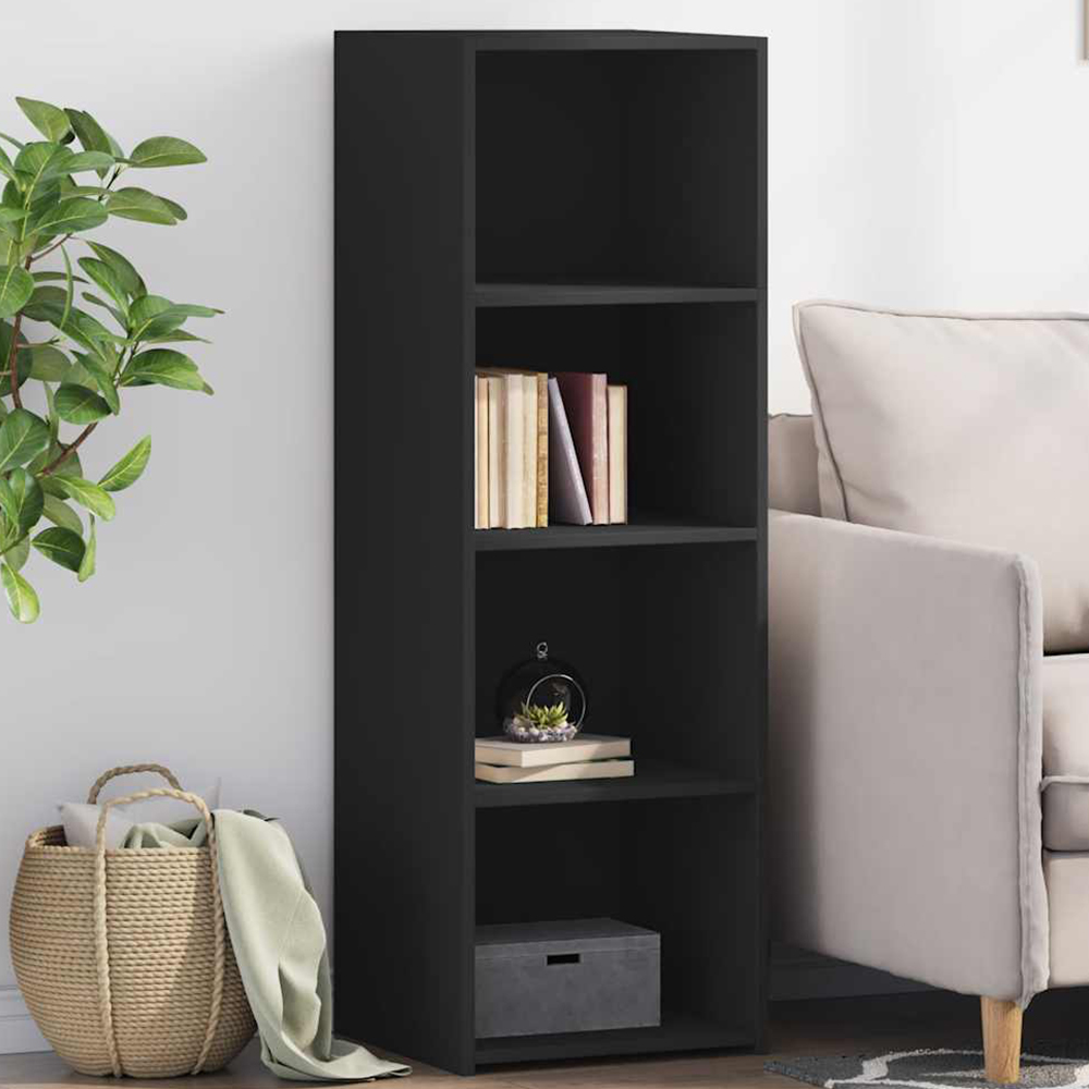 vidaXL 4 Shelf Black Highboard Image 1