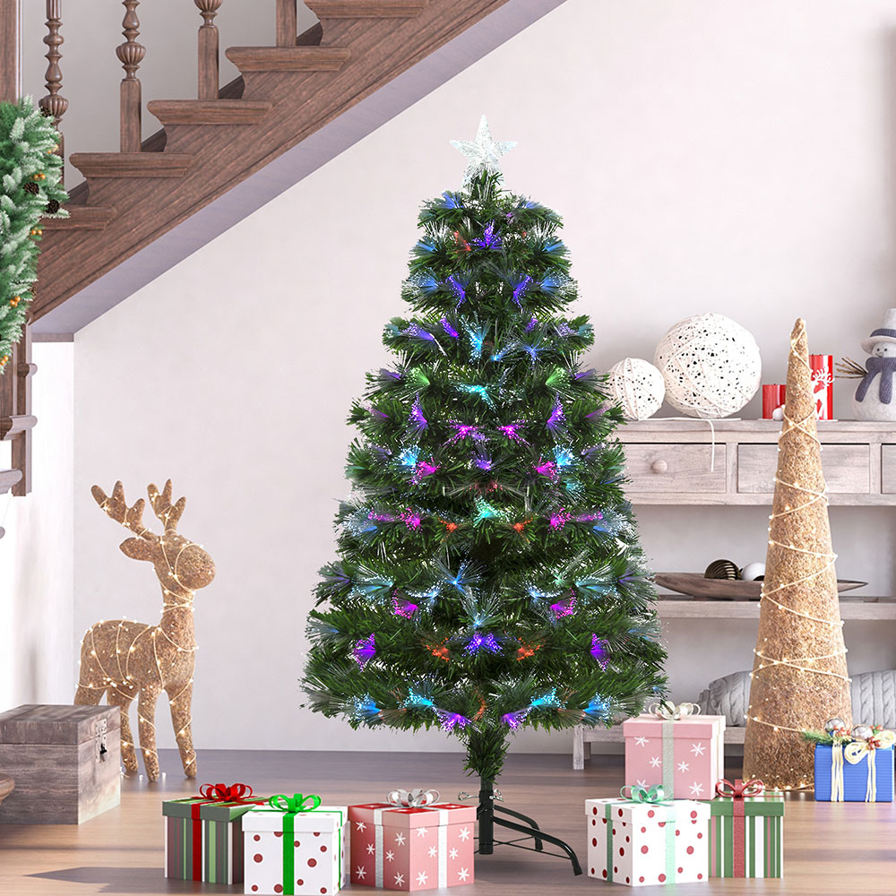 Everglow Fiber Optic LED Pre-Lit Green Artificial Christmas Tree 4ft Image 2