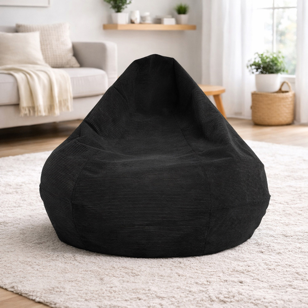 Kaikoo Areya Grey Cord Drum Bean Bag XL Image 2