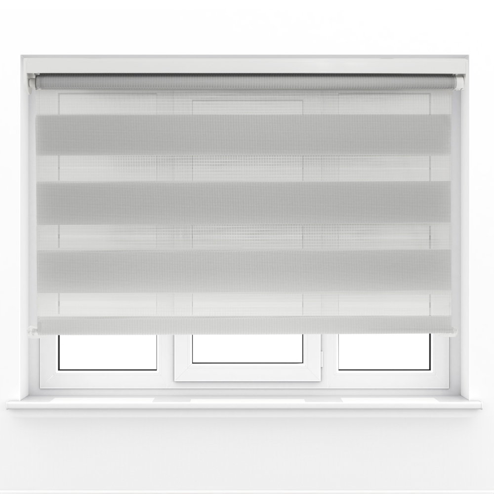 Caecus Day Night Long Drop Roller Blind Light Grey W140 x Drop 210cm Image 1