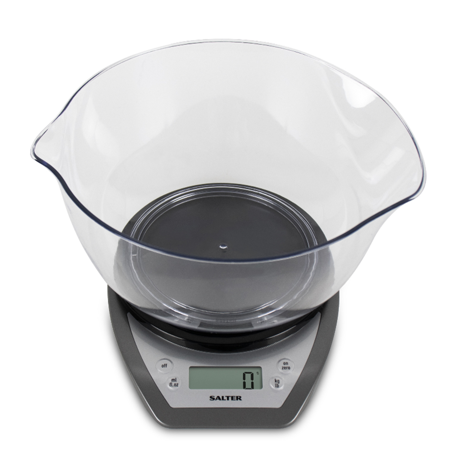 Salter Grey Electronic Kitchen Scale with Mixing Bowl Image 2