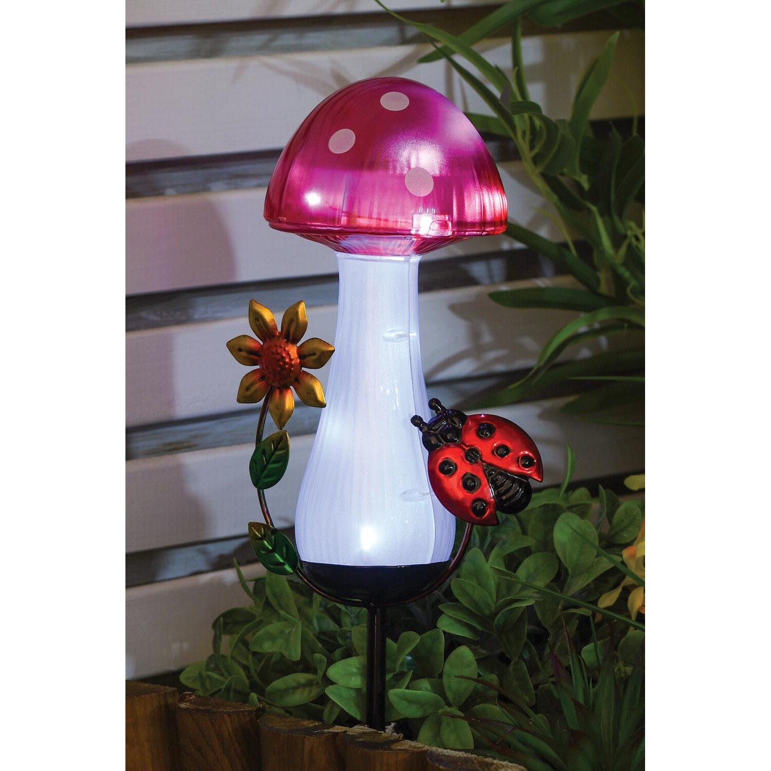 Solar Mushroom Stake Light Image 4