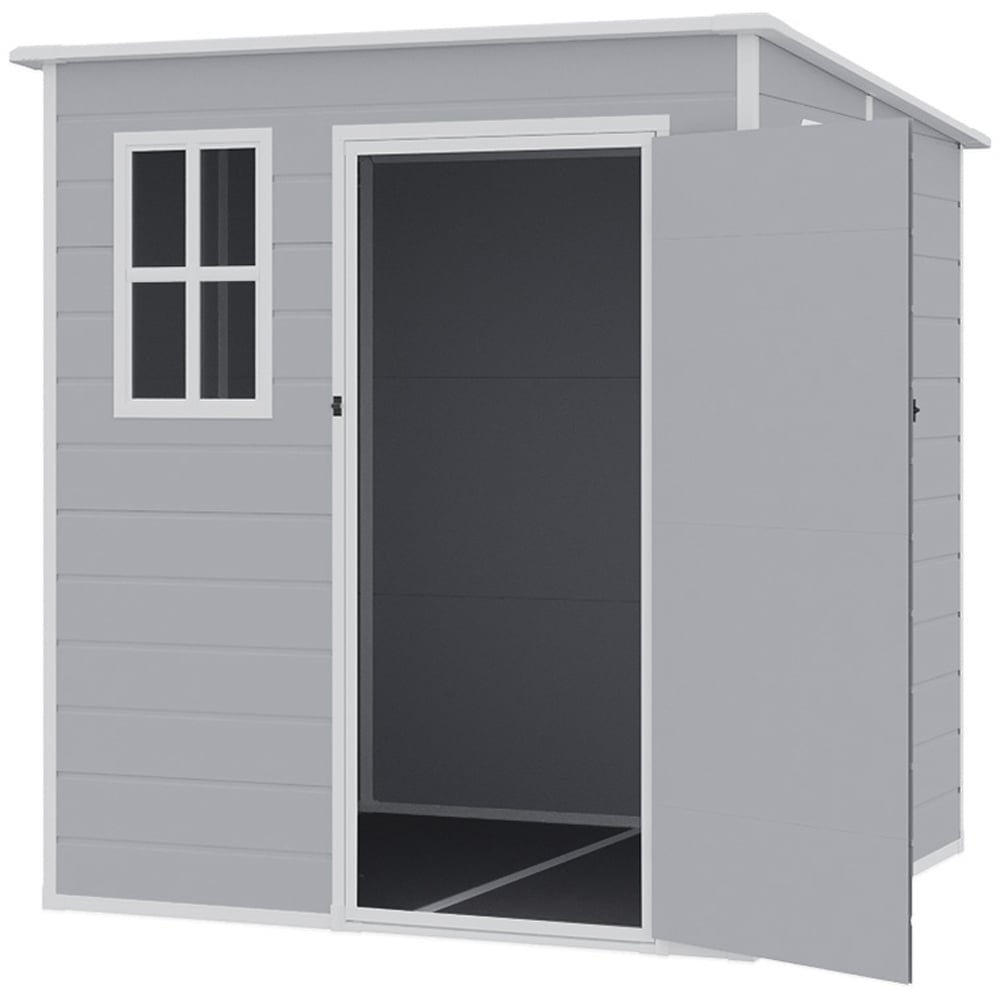 H&O Direct 6 x 6ft Grey Plastic Pent Garden Shed Image 3