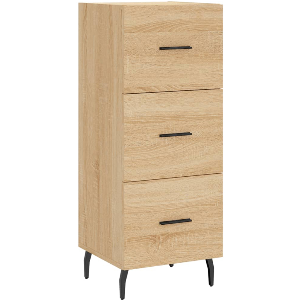 vidaXL Single Door 3 Drawer Sonoma Oak Highboard Image 5