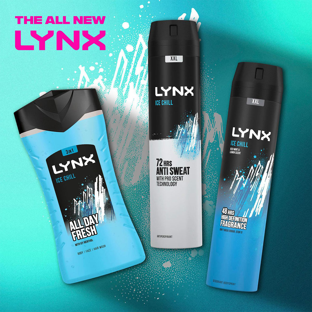 Lynx Ice Chill Iced Mint and Lemon 48H Protection Deodorant Body Spray 250ml 3 Pack Image 8