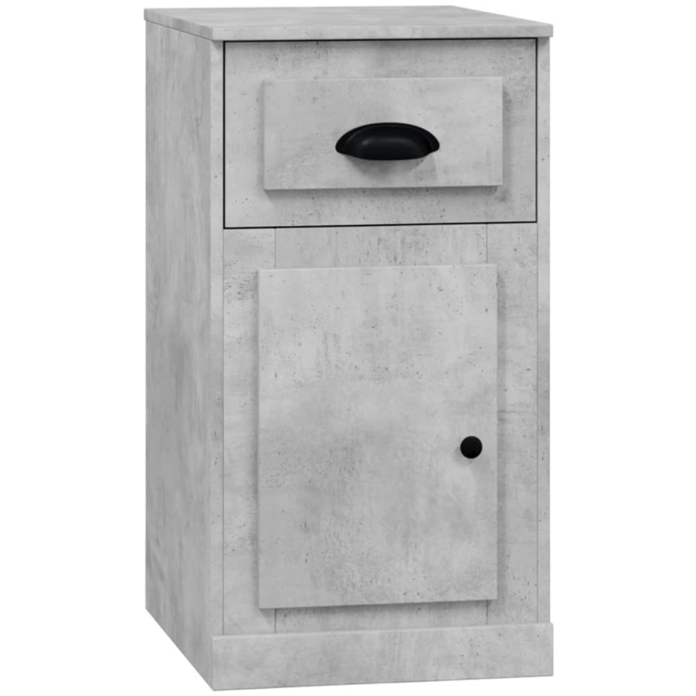 vidaXL Single Door Single Drawer Concrete Grey Side Cabinet Image 2