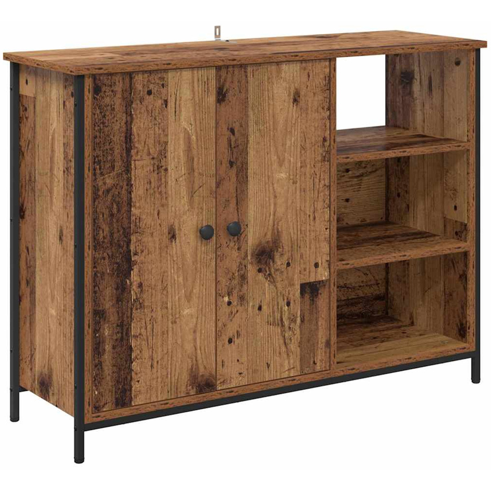vidaXL 2 Door 3 Open Shelf Dark Brown Sideboard Image 2