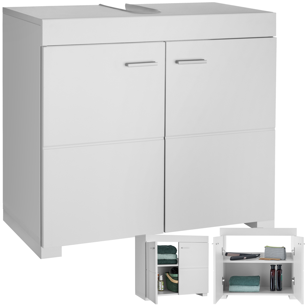 Tectake Idris 2 Door White Bathroom Cabinet Image 2
