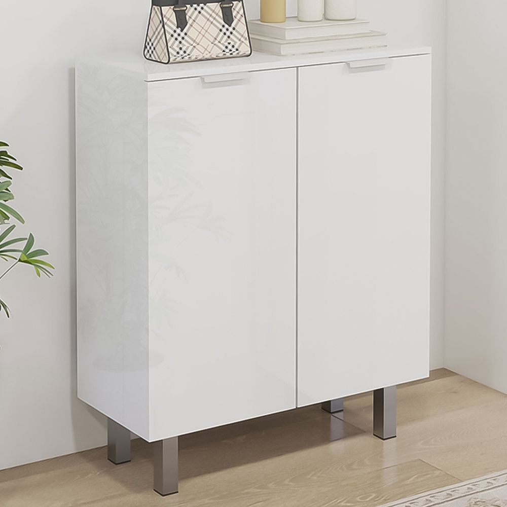HOMCOM 5 Shelf High Gloss Shoe Storage Cabinet Image 1