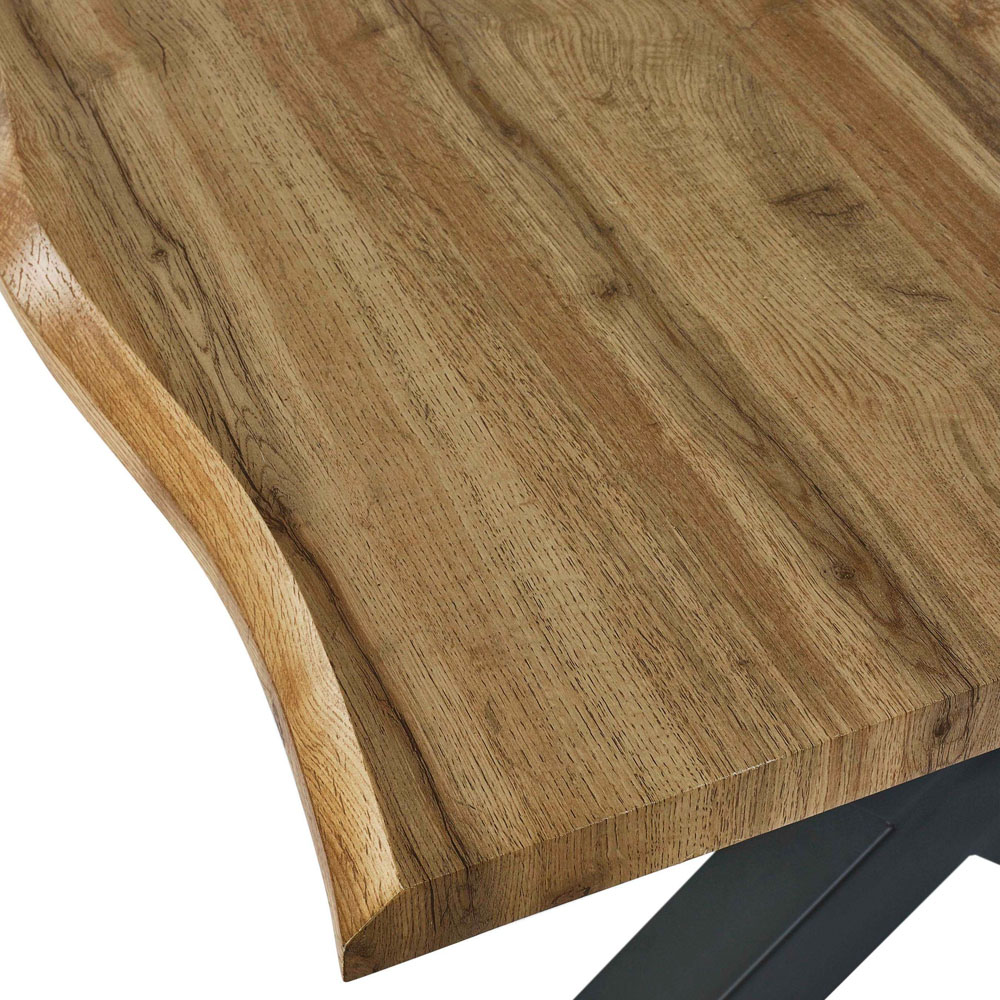 Julian Bowen Harvey 4 Seater Oak Effect Waved Edge Dining Table Image 4