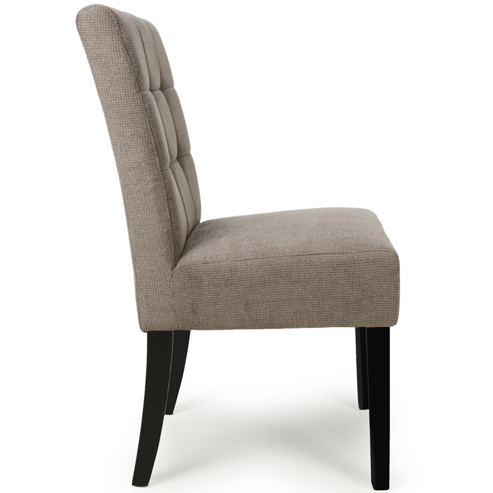 Portland Harlow Light Brown Flax Black Legs Waffle Back Dining Chair Image 3