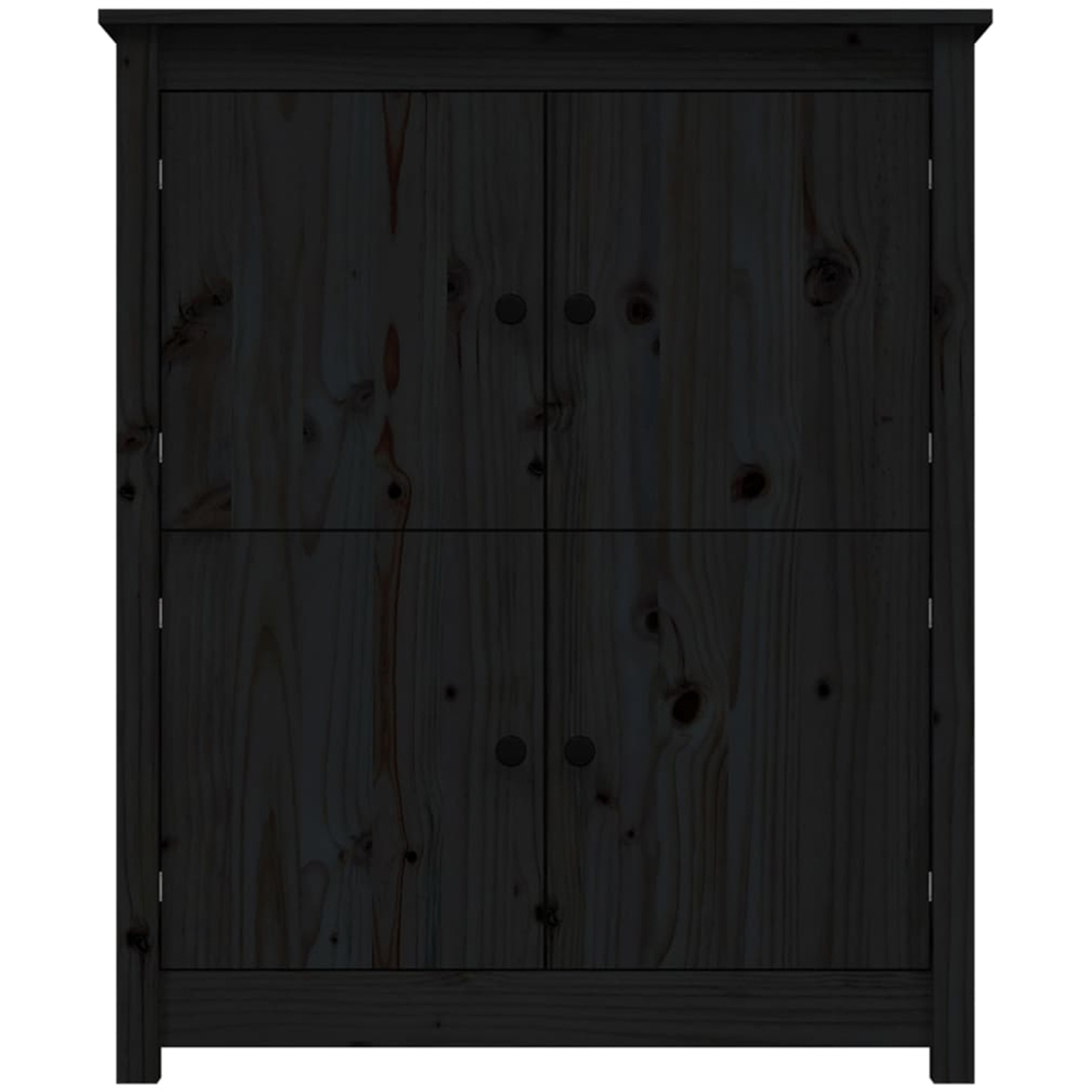 vidaXL 4 Door Black Wooden Sideboard Image 3
