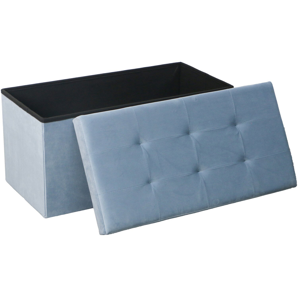 Seville Brushed Velvet Trunk - Blue Image 3