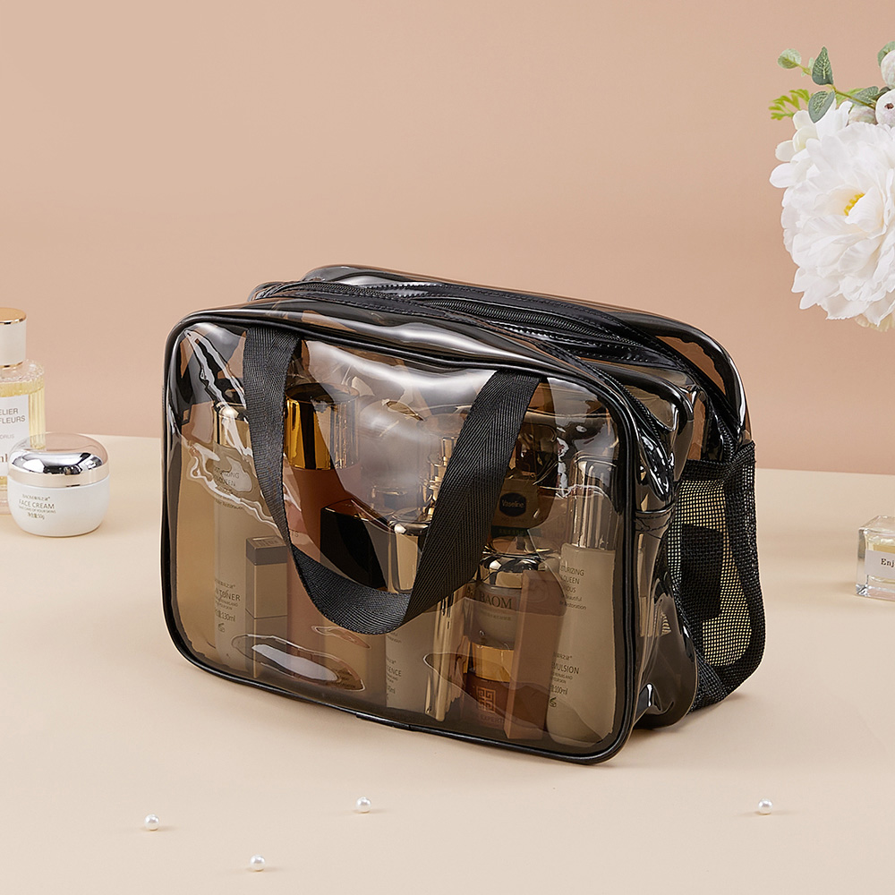 Living and Home Transparent Travel Makeup Bag with Dry and Wet Separation Image 2