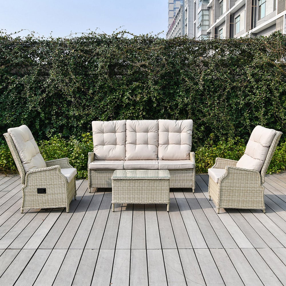 Chilton Reclining Sofa Set Cream Image 7