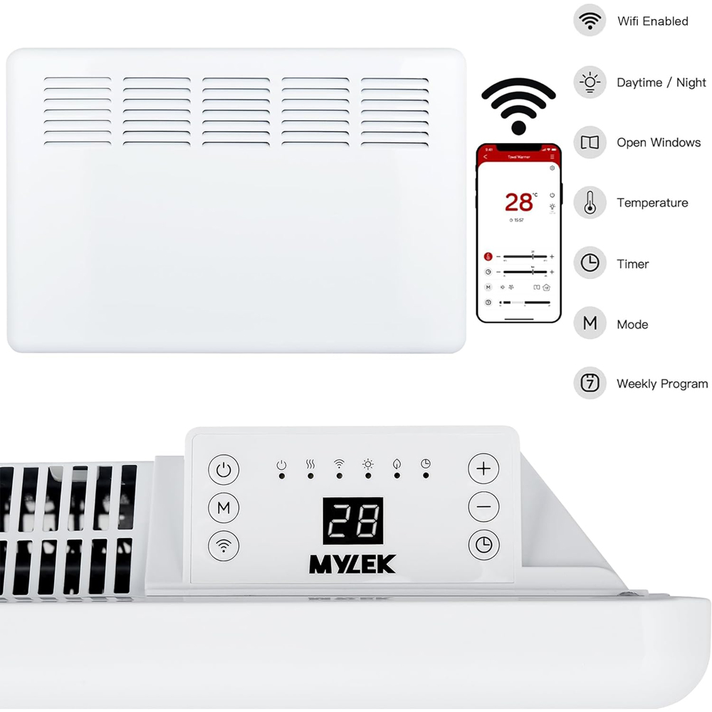 Mylek App Controlled Panel Heater 1.5kW Image 6