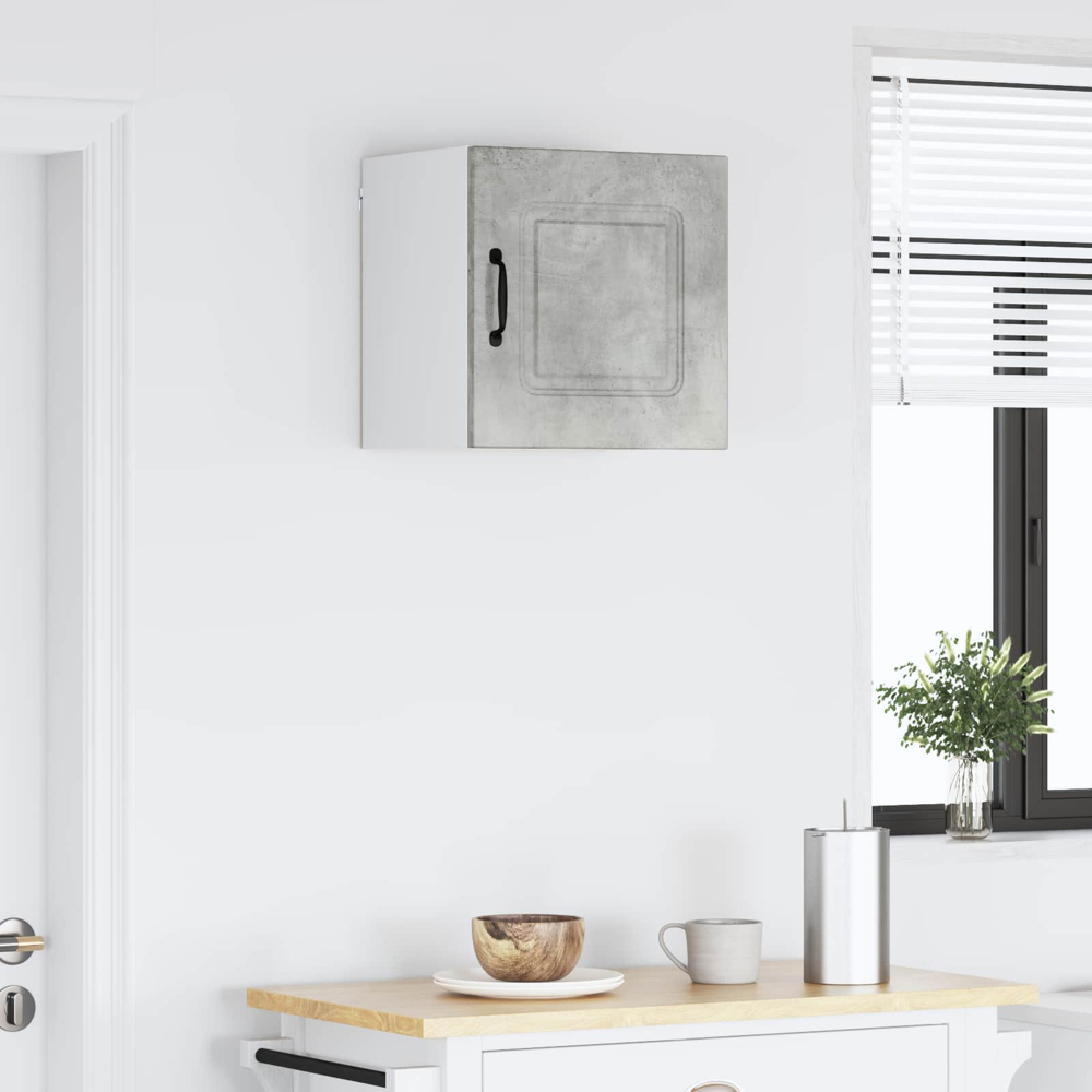 vidaXL Kalmar Single Door Concrete Grey Wall Mounted Square Kitchen Cabinet Image 9