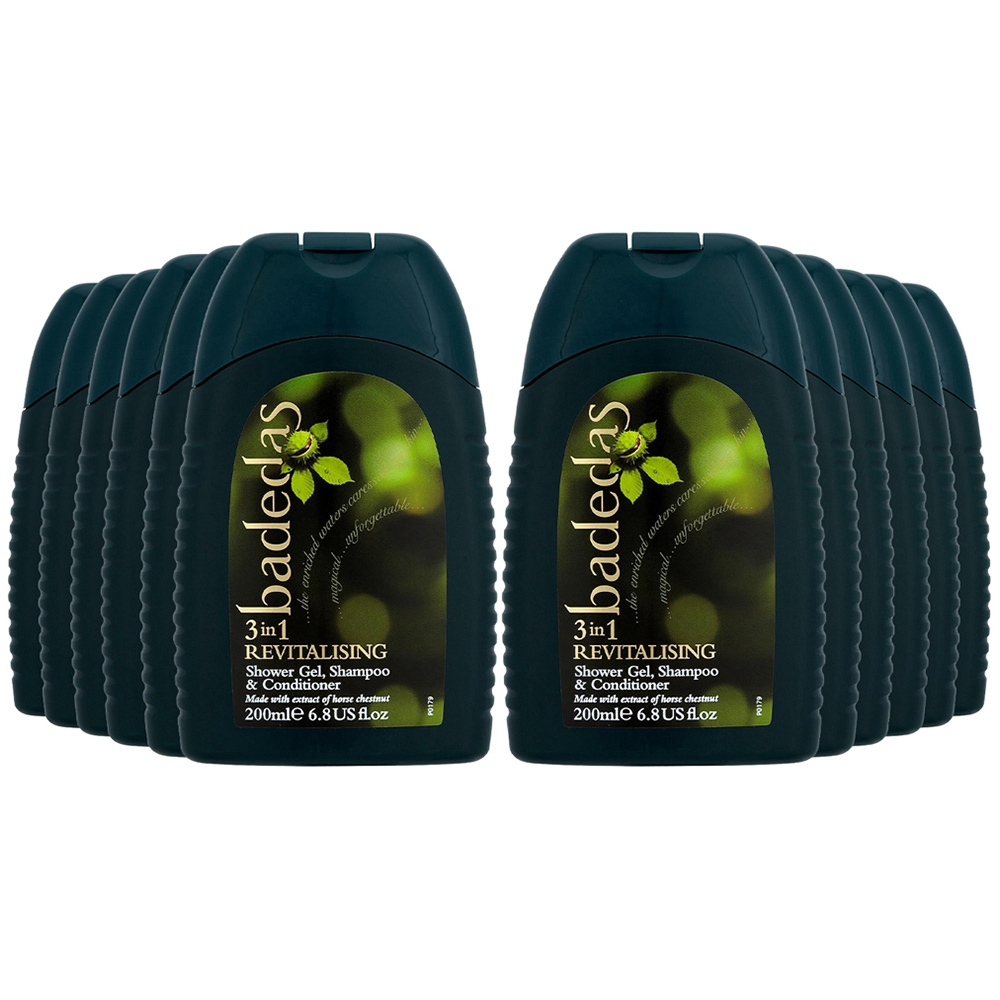 Badedas 3-in-1 Revitalising Shower Gel Shampoo and Conditioner 200ml 12 Pack Image 1