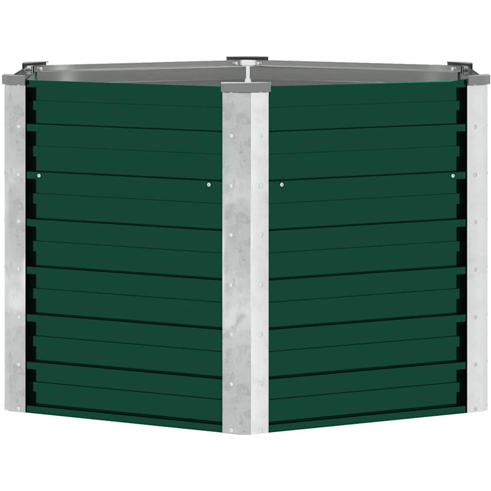 vidaXL Green Galvanised Steel Raised Garden Bed 129 x 129 x 77cm Image 3