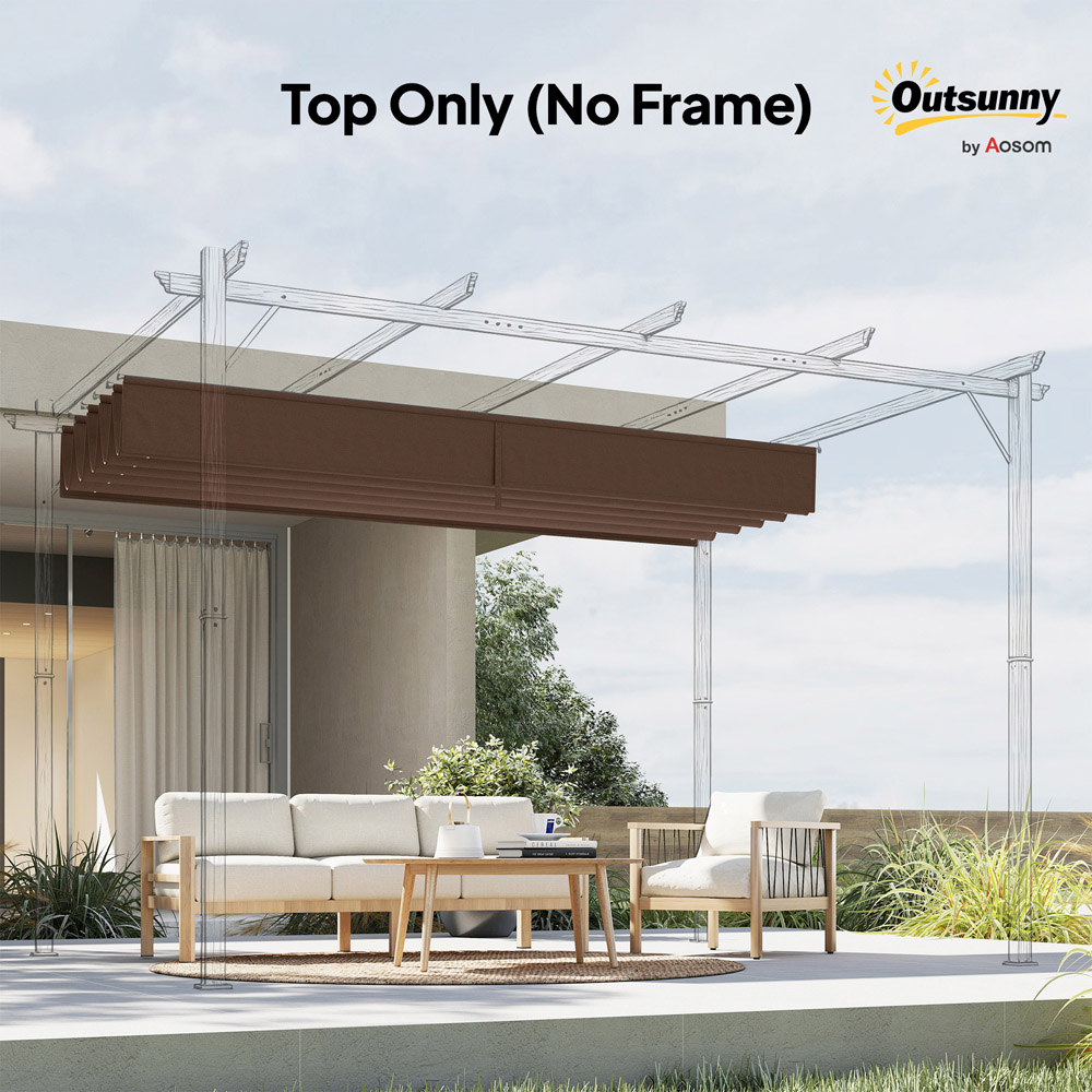 Outsunny 2.55 x 2.5 m Brown Pergola Replacement Cover Image 4