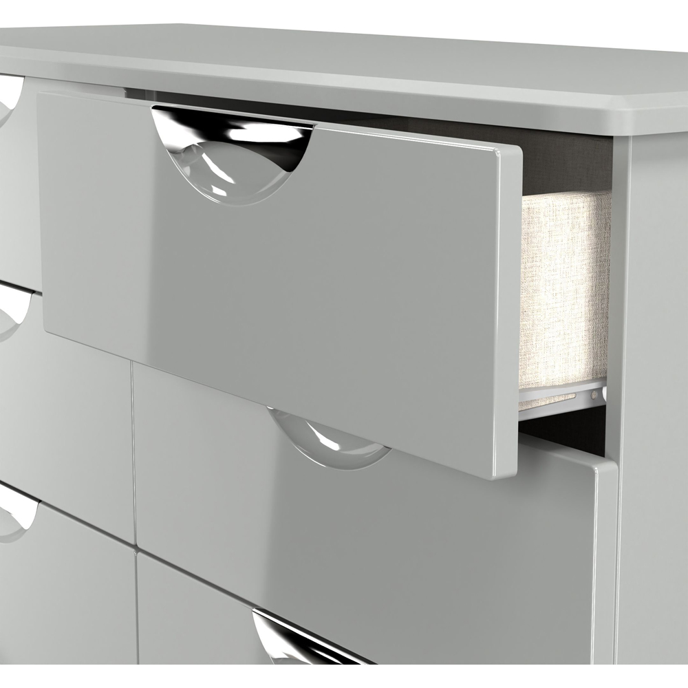 Crowndale Camden 6 Drawer Grey Gloss and Dusk Grey Wide Chest of Drawers Ready Assembled Image 6