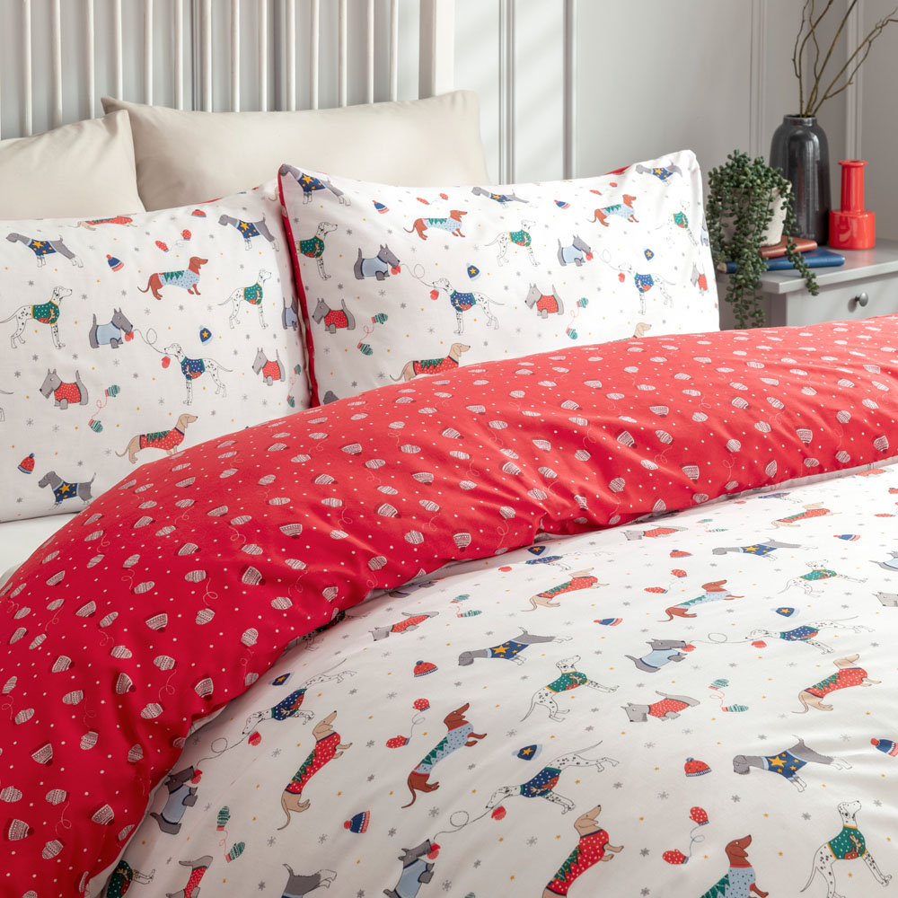 Smart Living King Size Christmas Jumper Dogs Duvet Set Image 5