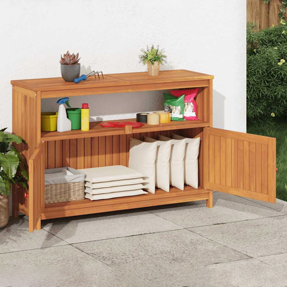 vidaXL 2 Door Single Open Shelf Garden Console Table Image 1